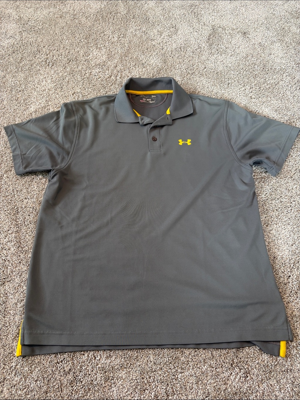 Under Armour Men’s Gray Polo with Yellow Logo